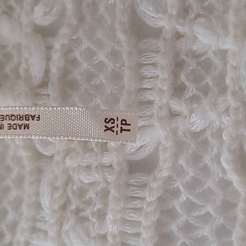 Free People Womens White Crochet Sweater Size XS - Picture 7 of 8